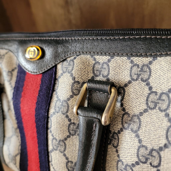 Vintage Gucci Accessory Collection 80s Boston Bag Monogram Leather Purse - Picture 3 of 13